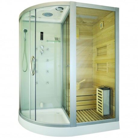 Cabina mixta cu sauna uscata alba