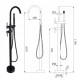 baterie pentru cada freestanding negru