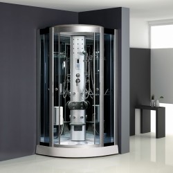 cabina duș cu hidromasaj și saună 100x100cm
