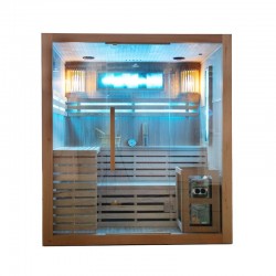 sauna finlandeza cu pietre de sare himalayan