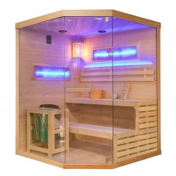 Sauna cu sare himalay pe colt