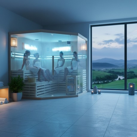 sauna finlandeza cu sare himalayan HIM 7 persoane